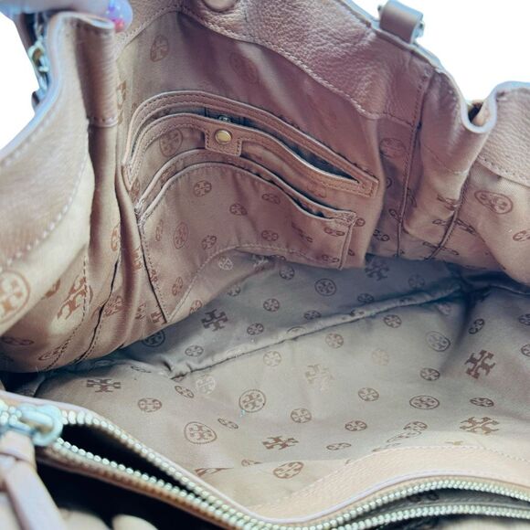 Tory Burch ivy tote bag brown leather large purse - Picture 8 of 10